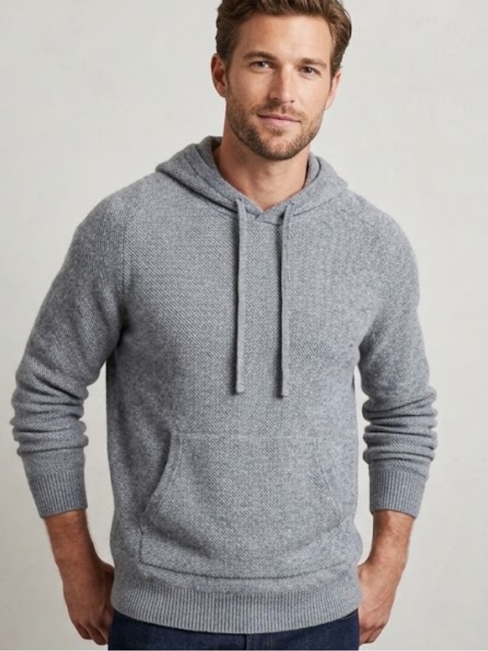 Vineyard Vines Men's Gray Pocket Hoodie Knit Pullover XL